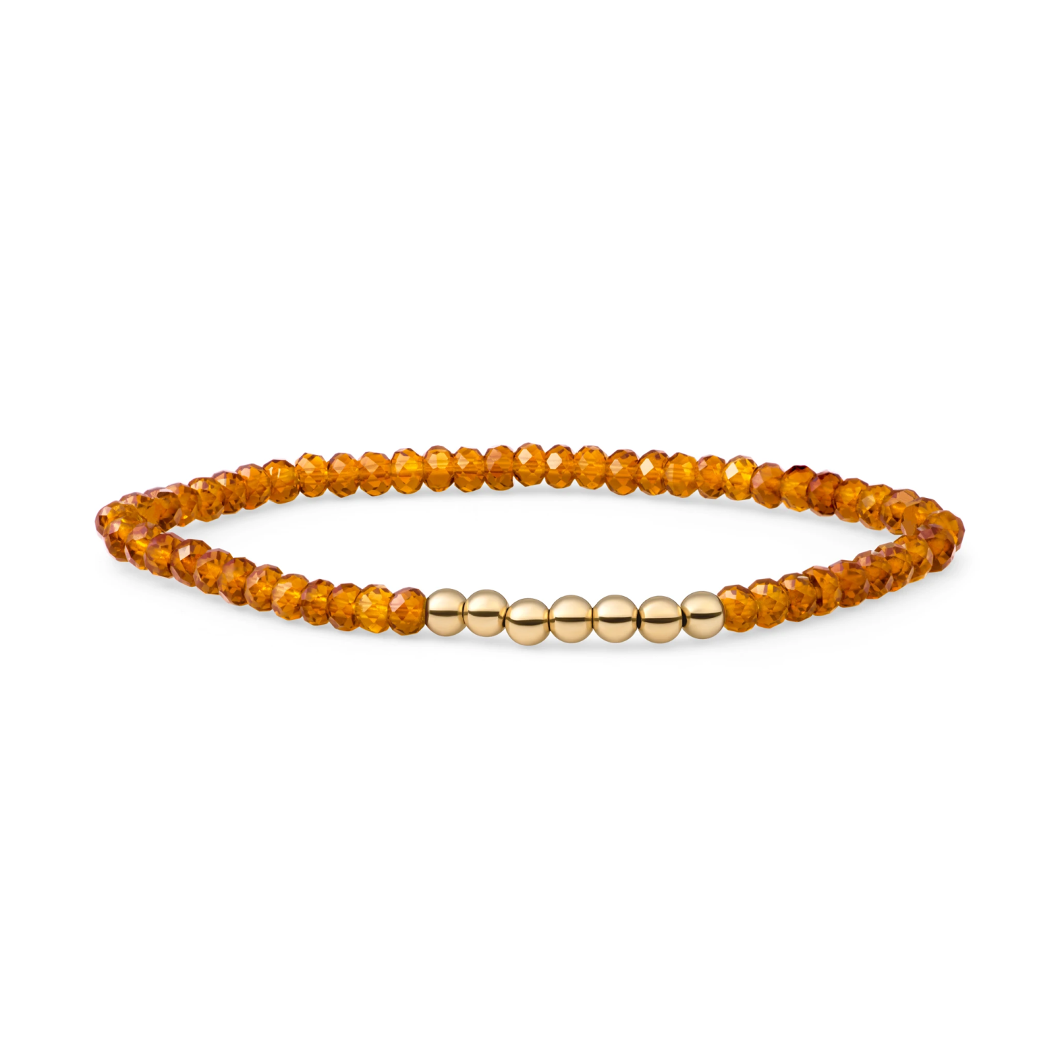 Bracelet | Citrine Quartz 4mm Reverse Universe | gold plated