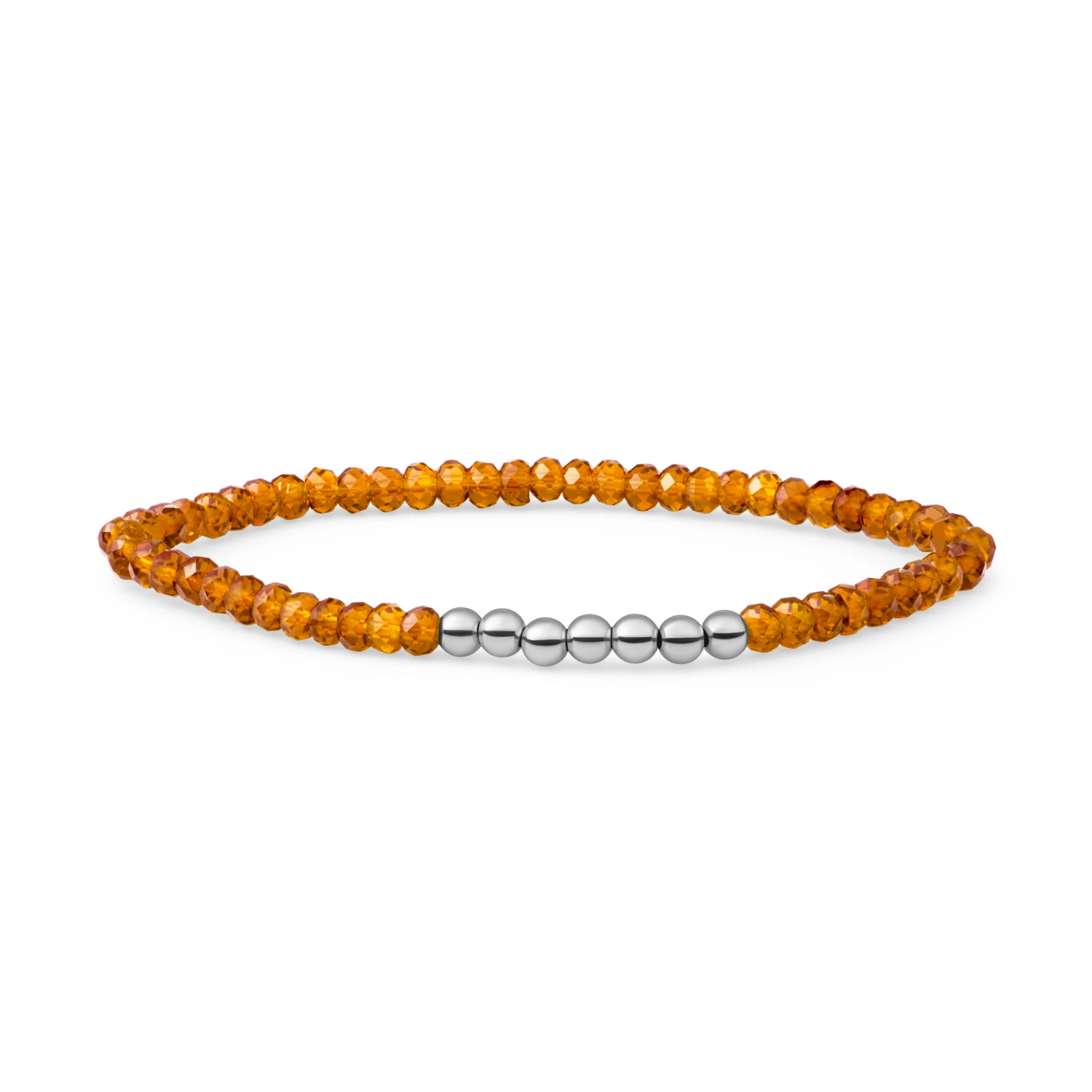 Bracelet | Citrine Quartz 4mm Reverse Universe | silver