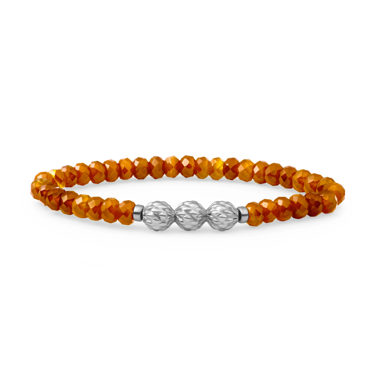 Bracelet | Citrine Quartz 6mm fuse beads | silver