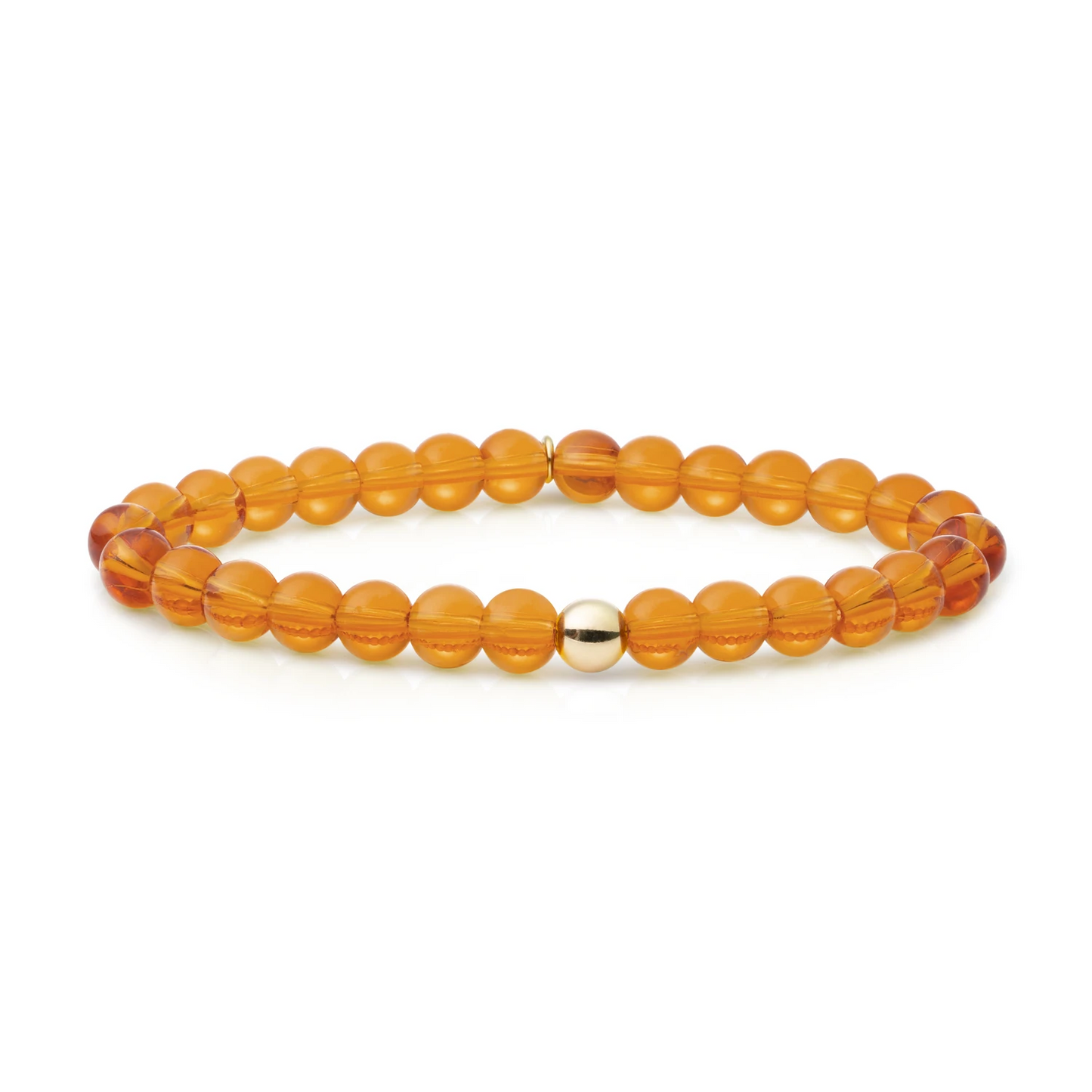 Bracelet | Citrine Quartz Saturn large - Gold - 6mm