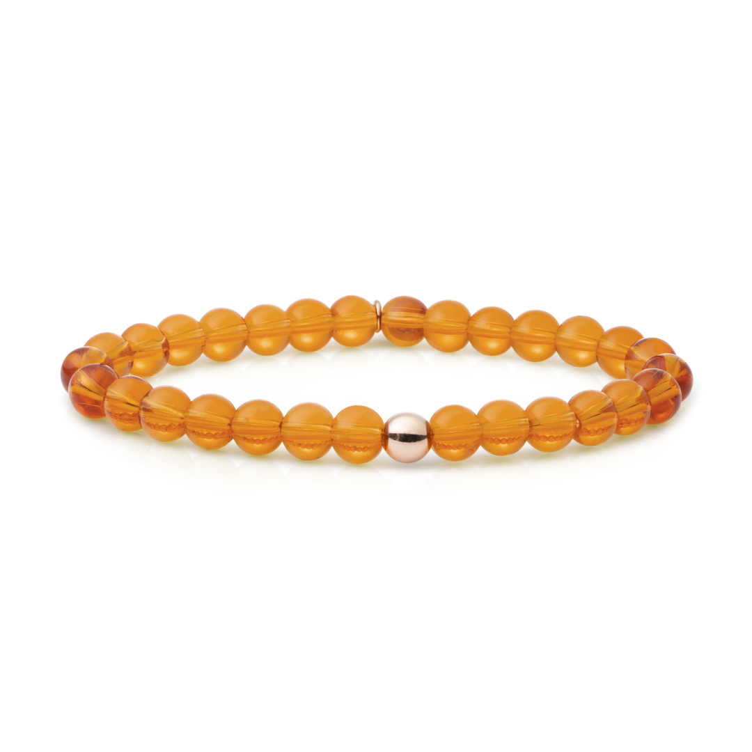 Bracelet | Citrine Quartz Saturn large - Rose gold 6mm