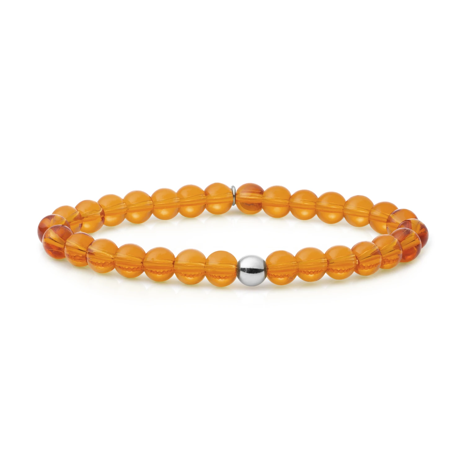 Bracelet | Citrine Quartz Saturn large - Silver - 6mm
