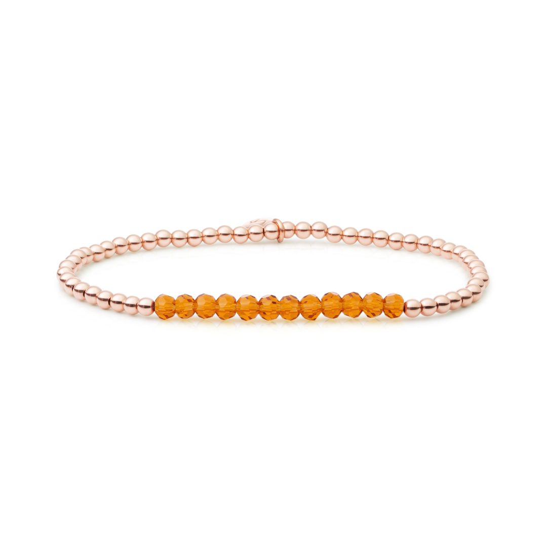 Bracelet | Citrine Quartz Universe - Rose Gold 3mm