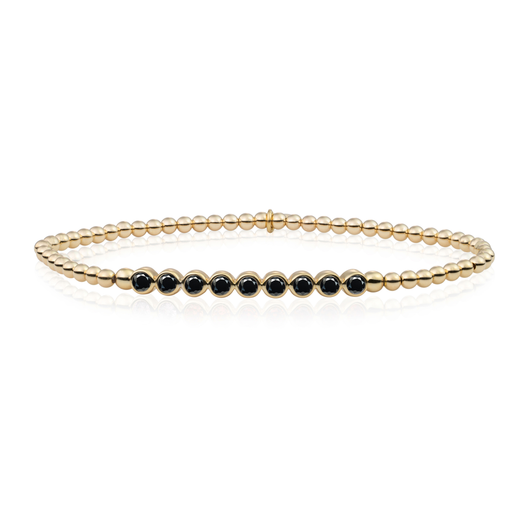Bracelet | Crystal Tube - Gold - Black CZ