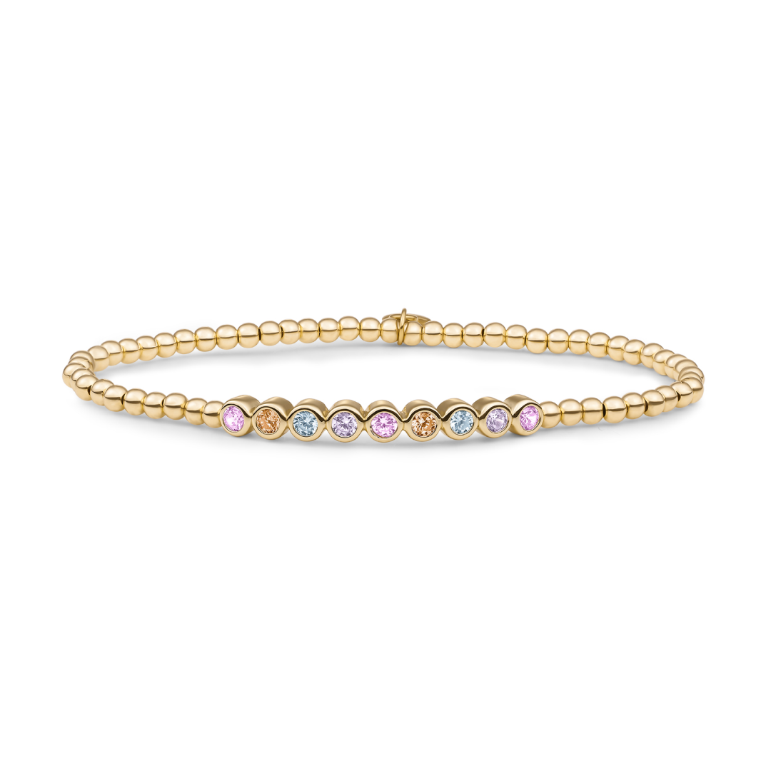 Bracelet | Crystal Tube - Gold - Multi CZ