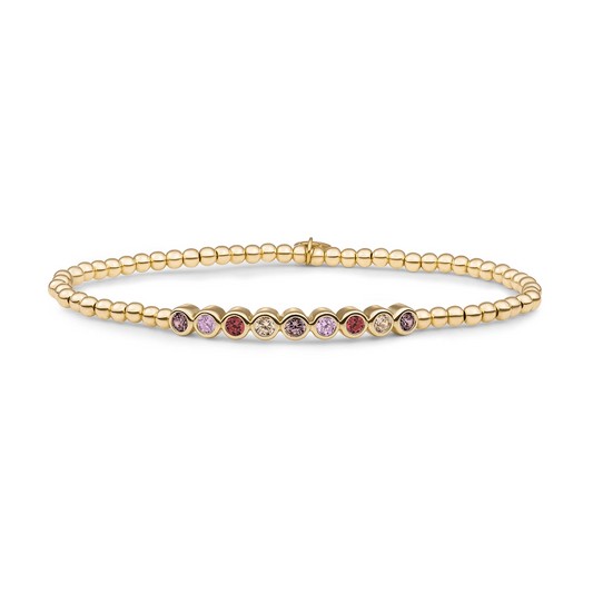 Bracelet | Crystal Tube - Gold - Multi CZ