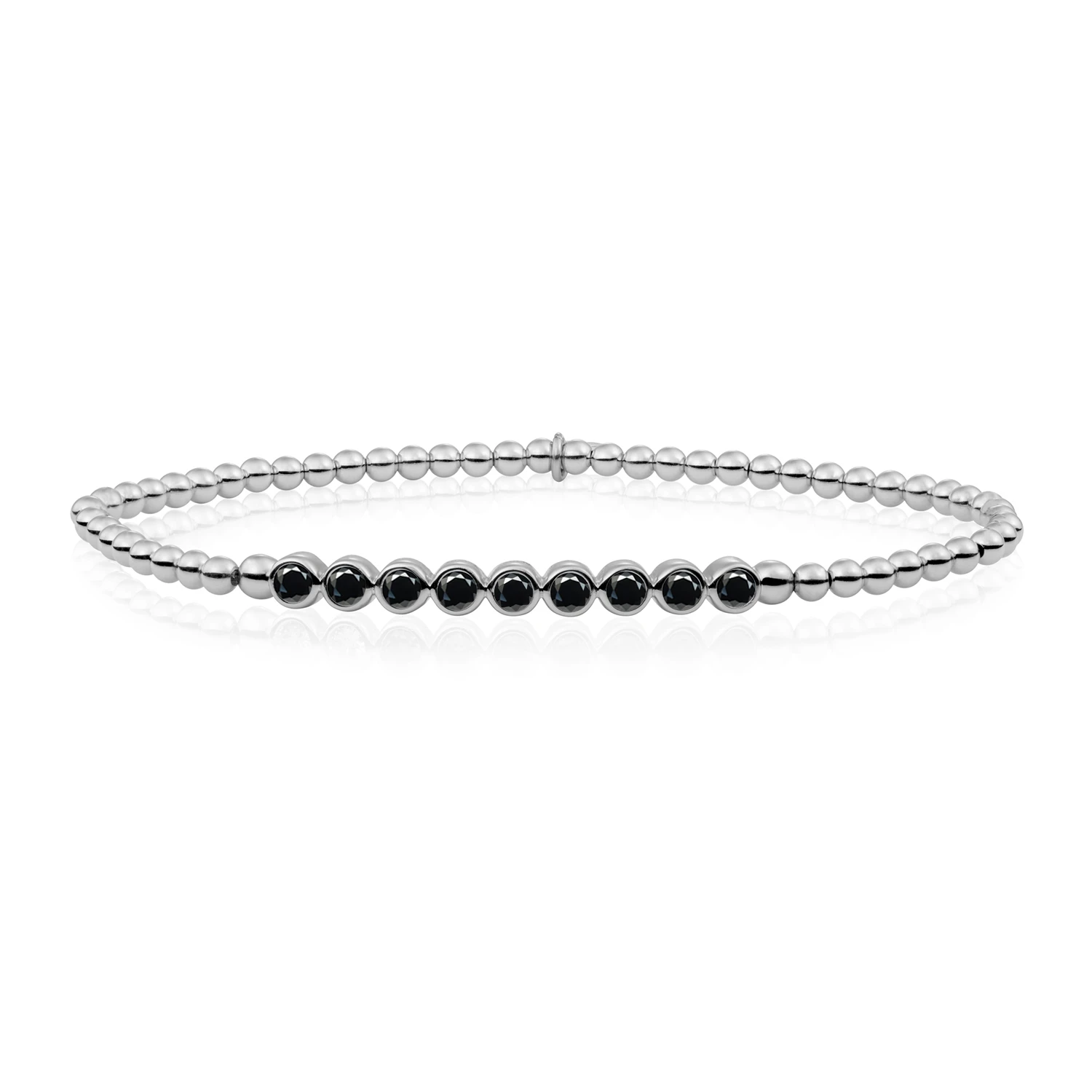 Bracelet | Crystal Tube - Silver - Black CZ