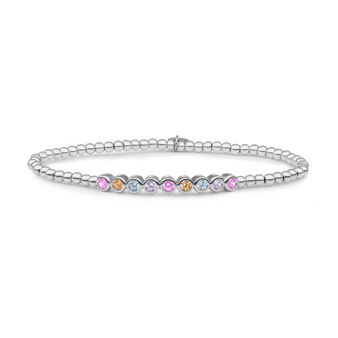 Bracelet | Crystal Tube - Silver - Multi CZ