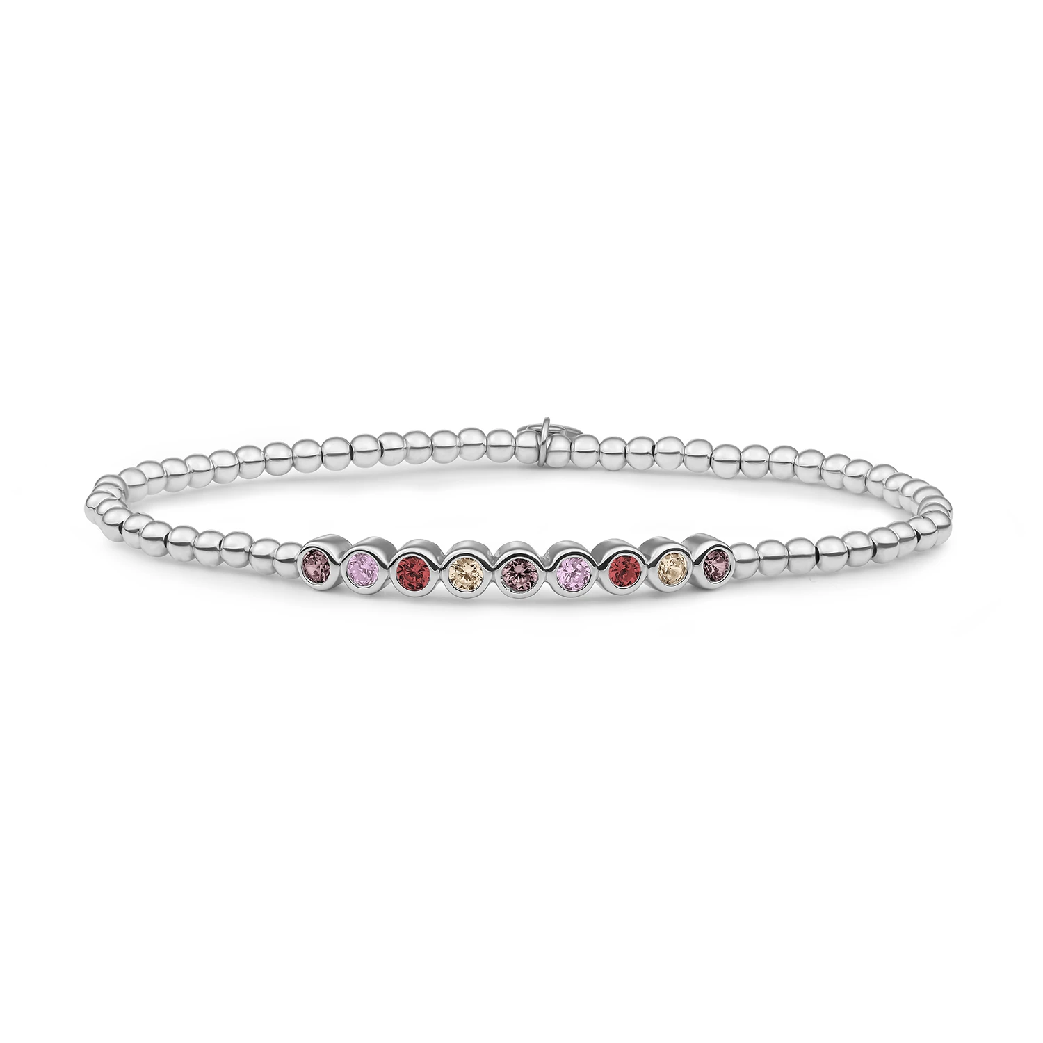 Bracelet | Crystal Tube - Silver - Multi CZ