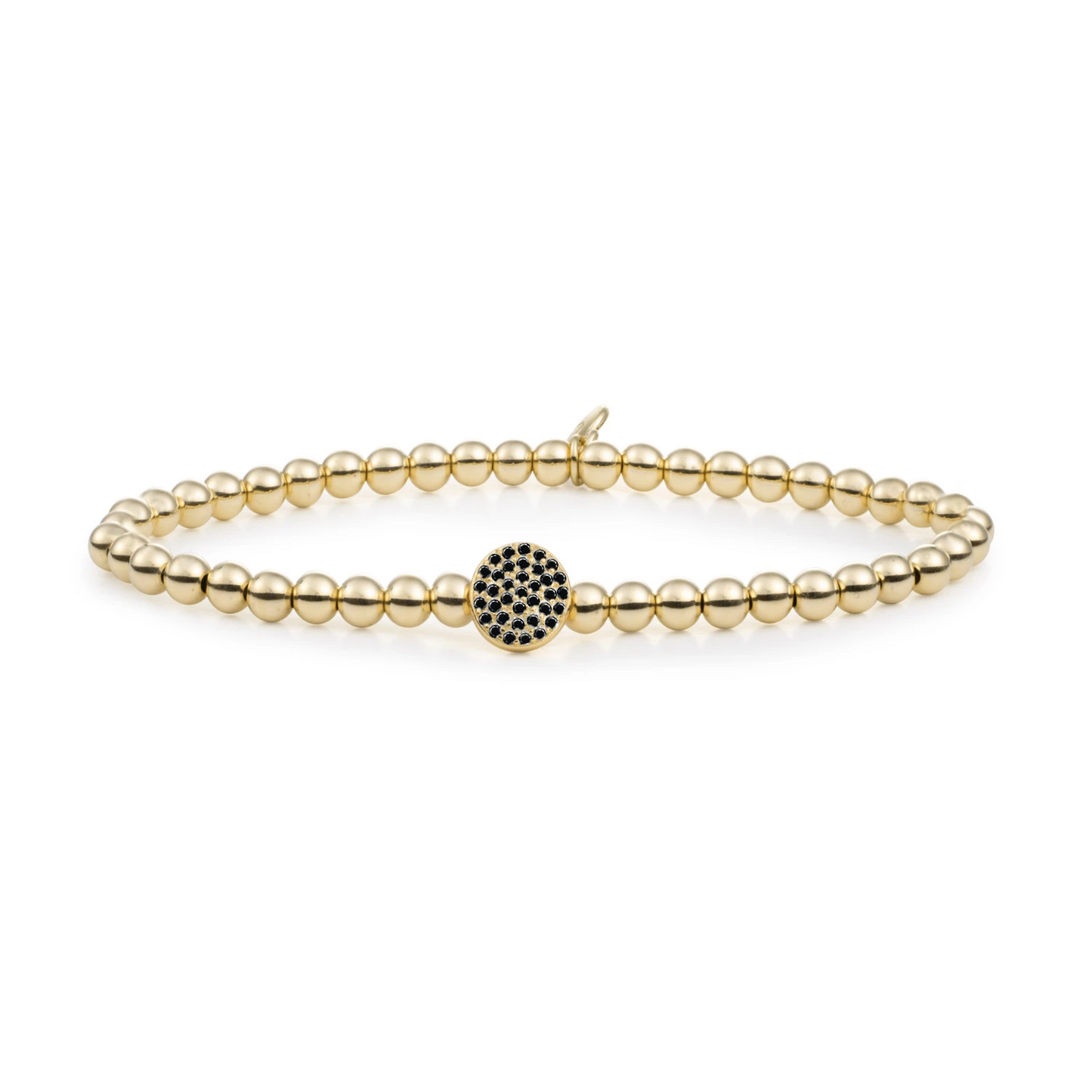 Bracelet | Disc Galaxy - Gold - Black CZ