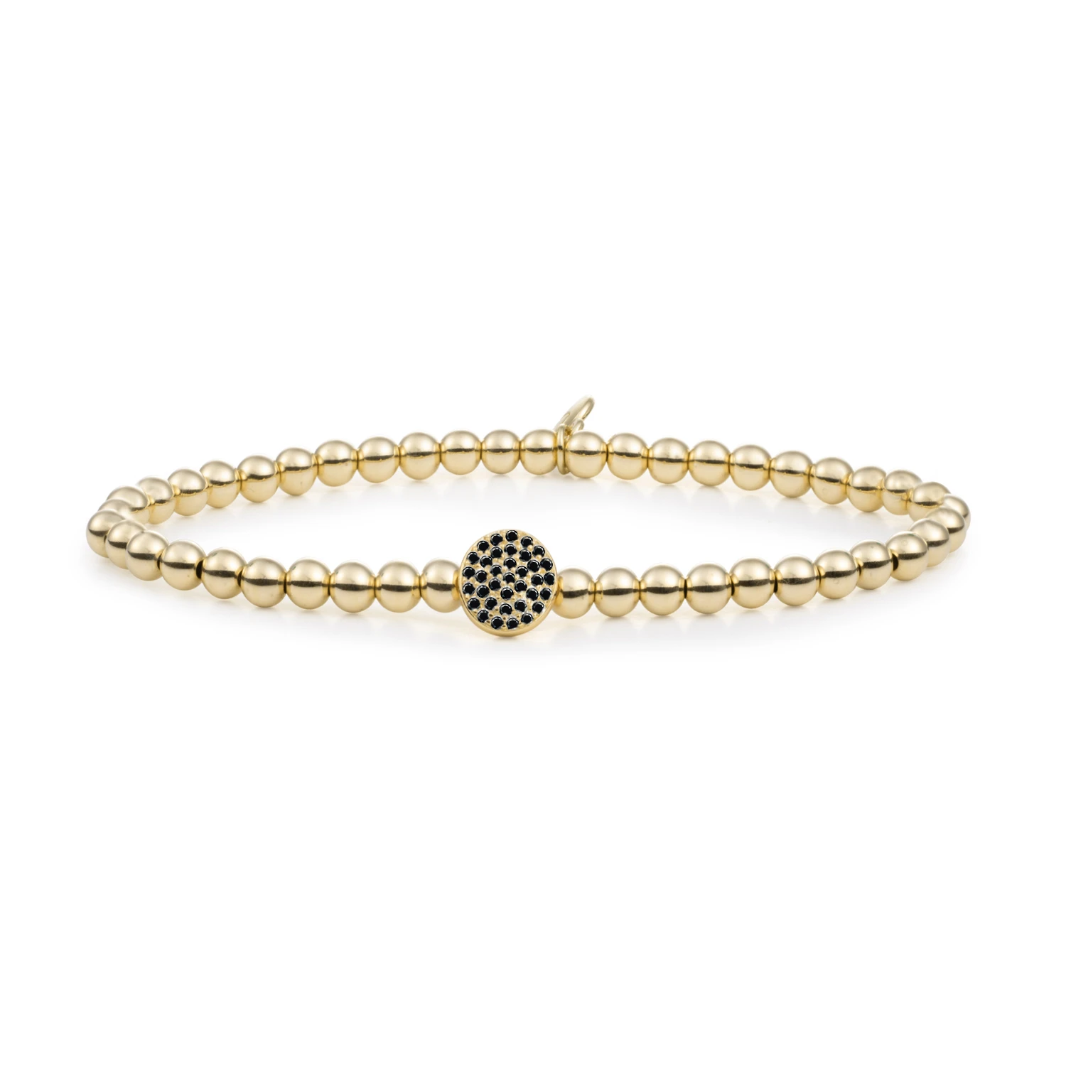 Bracelet | Disc Galaxy - Gold - Black CZ