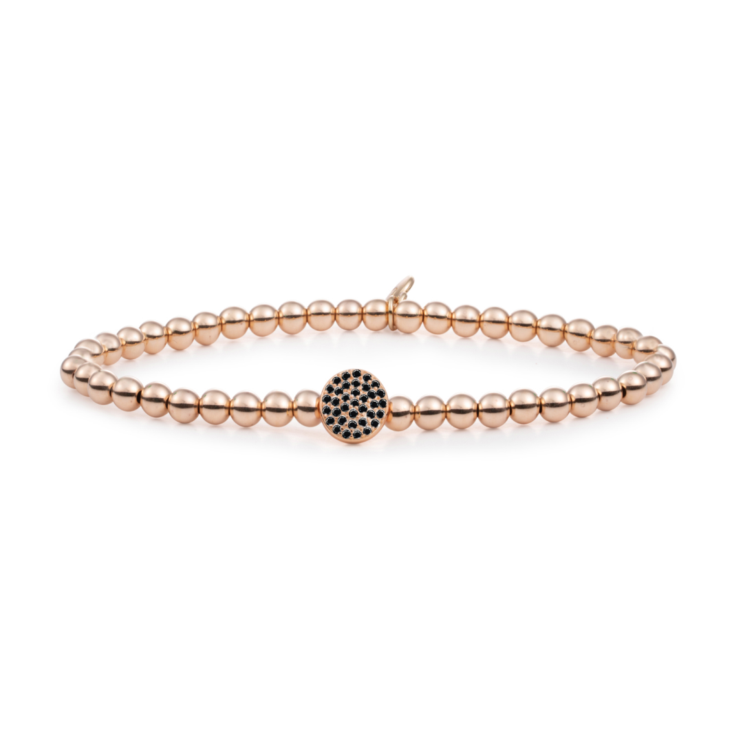 Bracelet | Disc Galaxy - Rose Gold - Black CZ