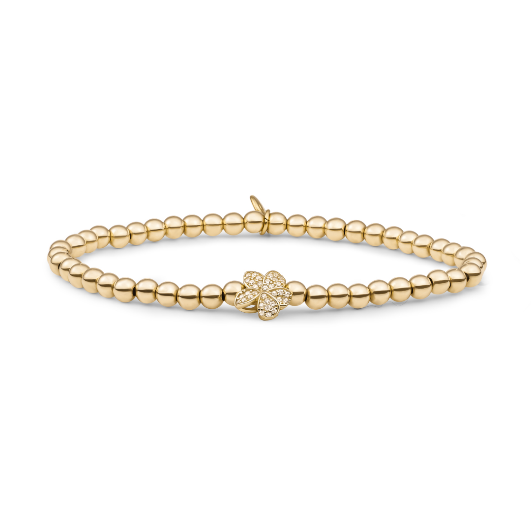 Bracelet | Flora Disc Gold - White CZ