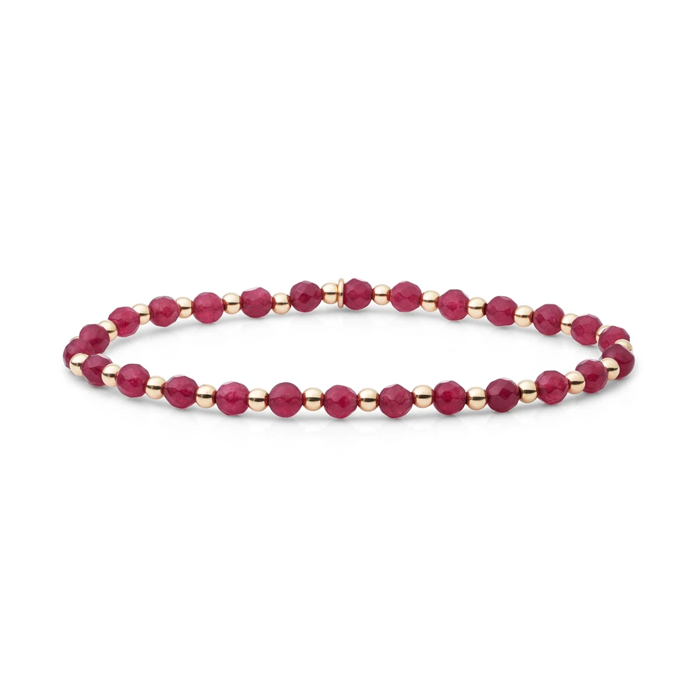 Bracelet | Fuchsia Jade Interstellar - Gold 3mm