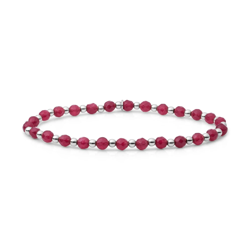 Bracelet | Fuchsia Jade Interstellar - Silver 3mm