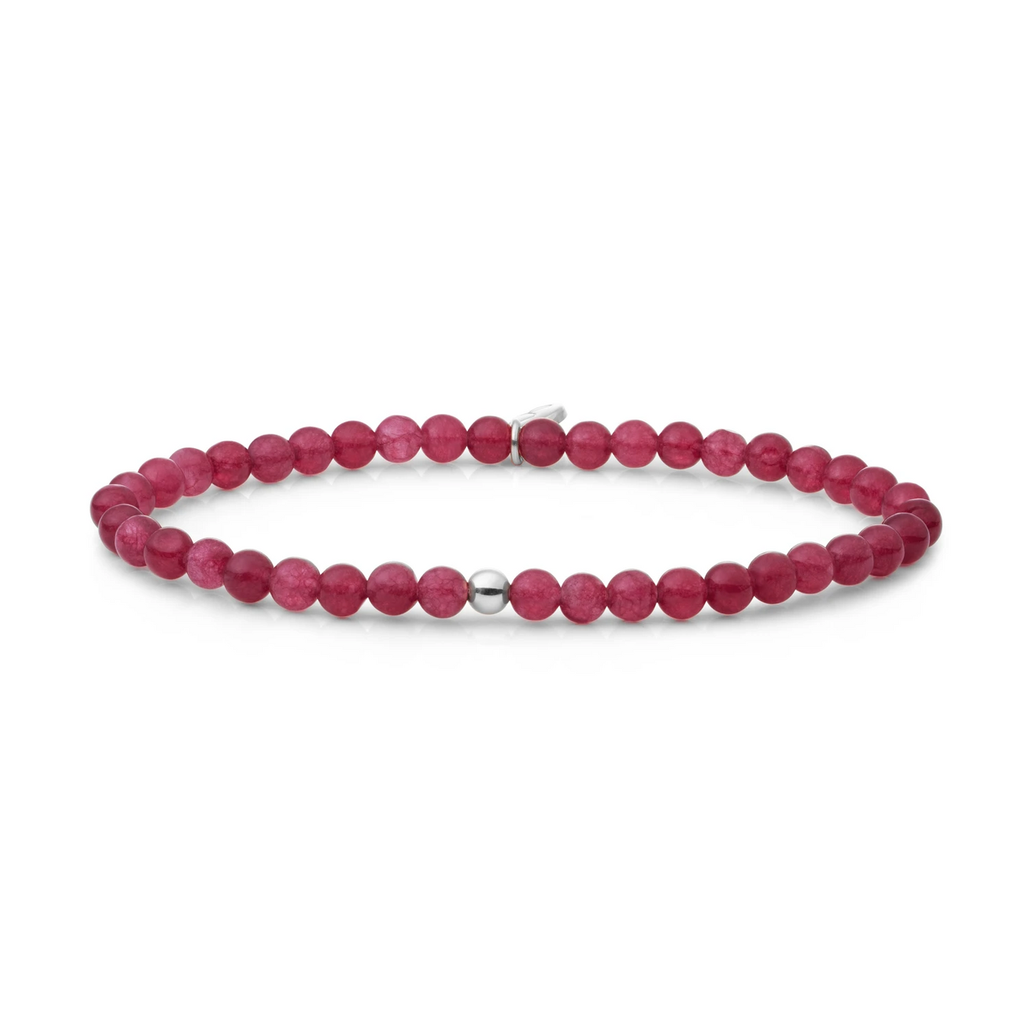 Bracelet | Fuchsia Jade Saturn small - Silver 4mm