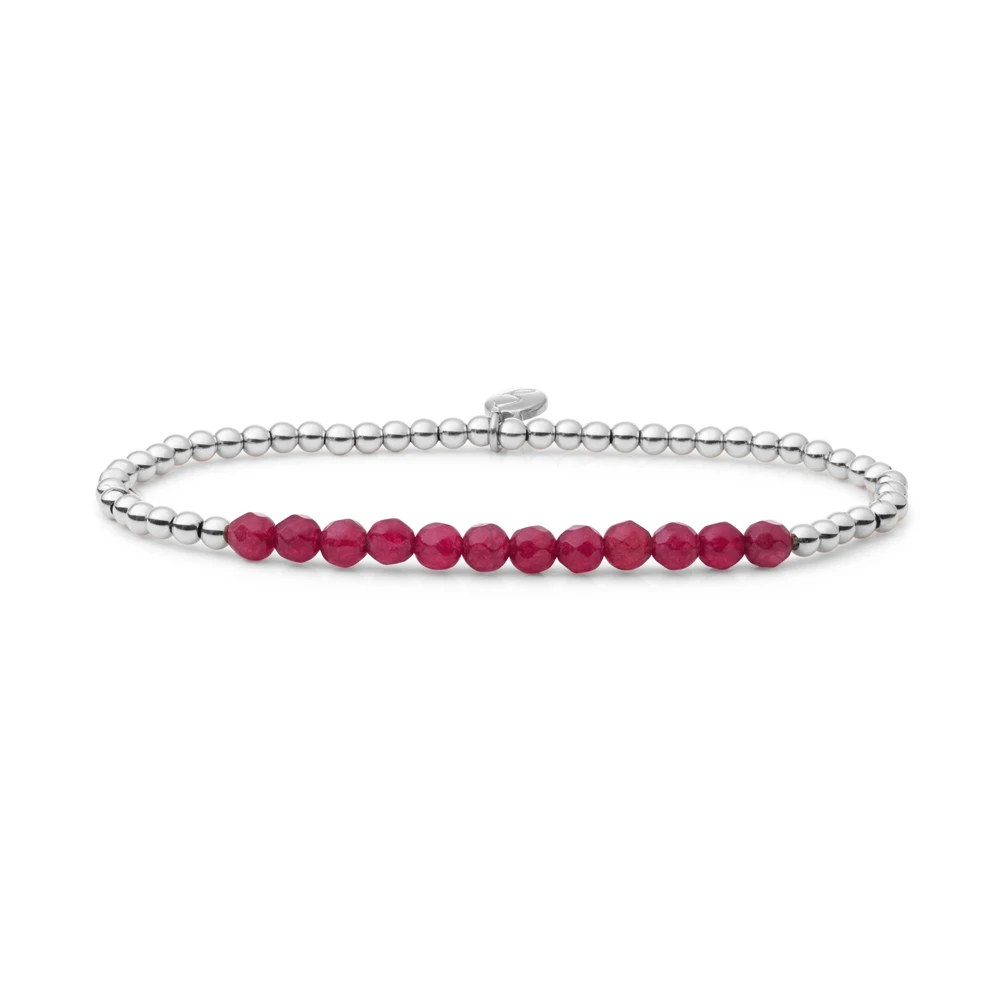 Bracelet | Fuchsia Jade Universe - Silver 3mm