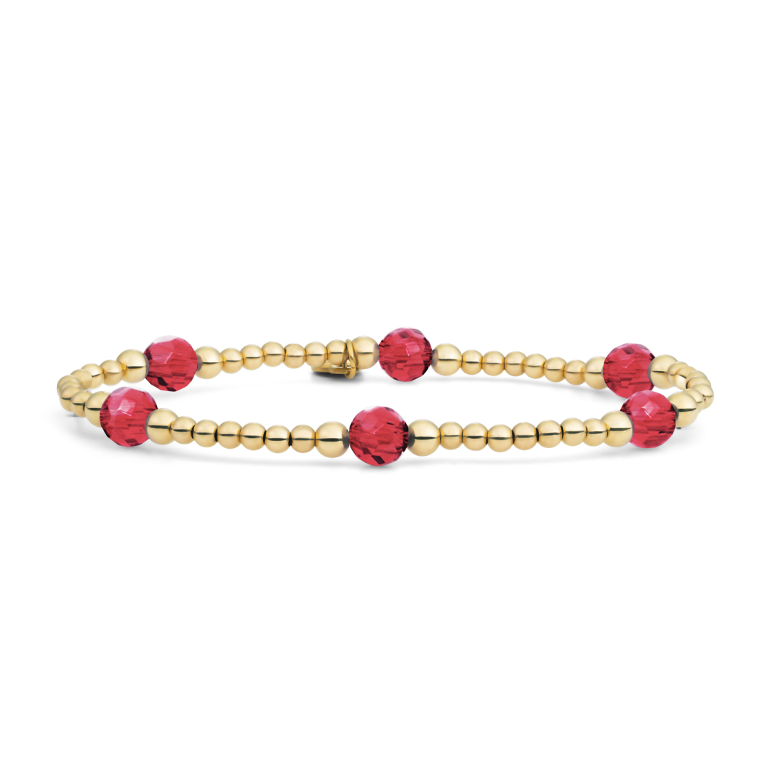 Bracelet | Fuchsia Quartz Reverse Bold Mix - Gold