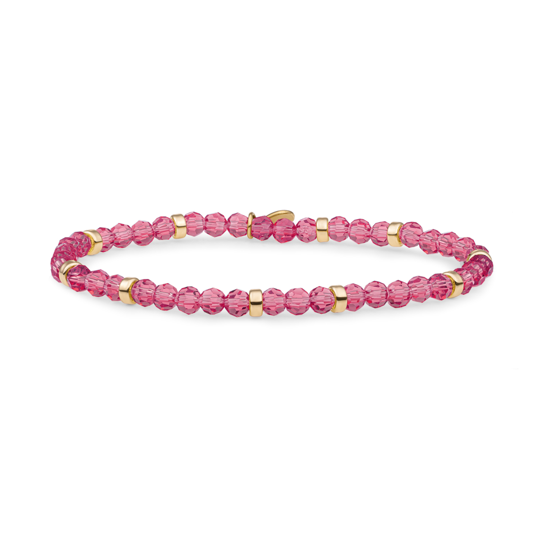Bracelet | Fuchsia Quartz Roundel Interstellar - Gold
