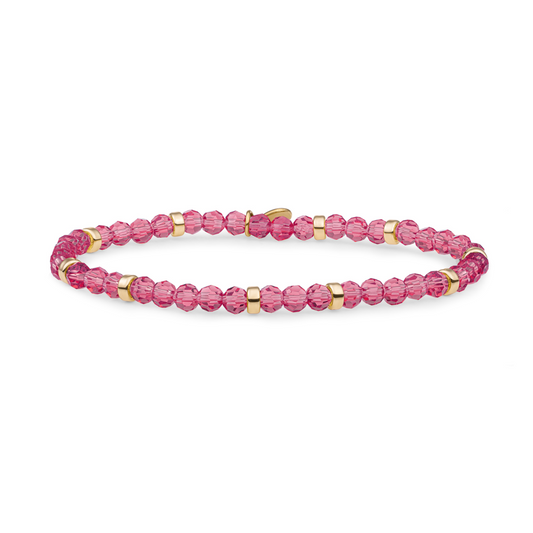 Bracelet | Fuchsia Quartz Roundel Interstellar - Gold