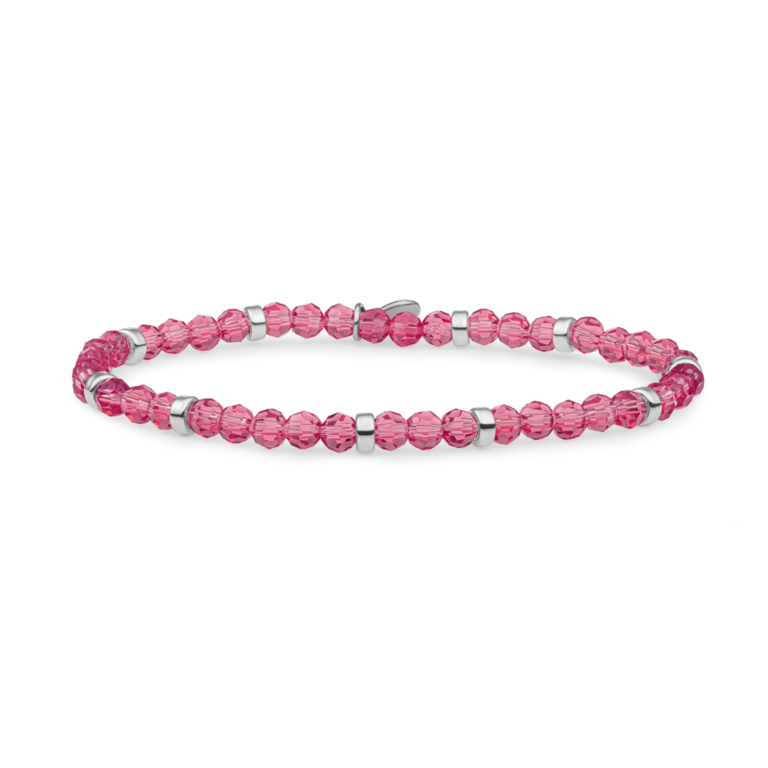 Bracelet | Fuchsia Quartz Roundel Interstellar - Silver