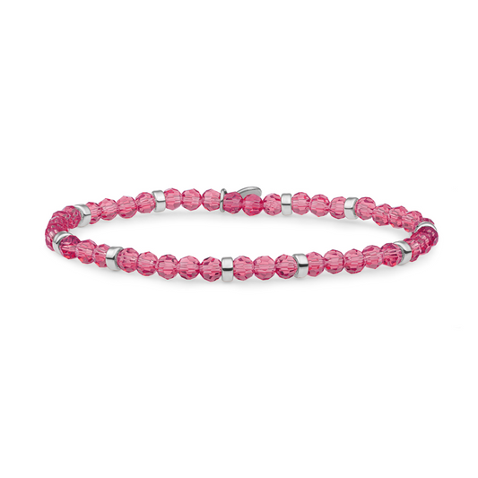 Bracelet | Fuchsia Quartz Roundel Interstellar - Silver