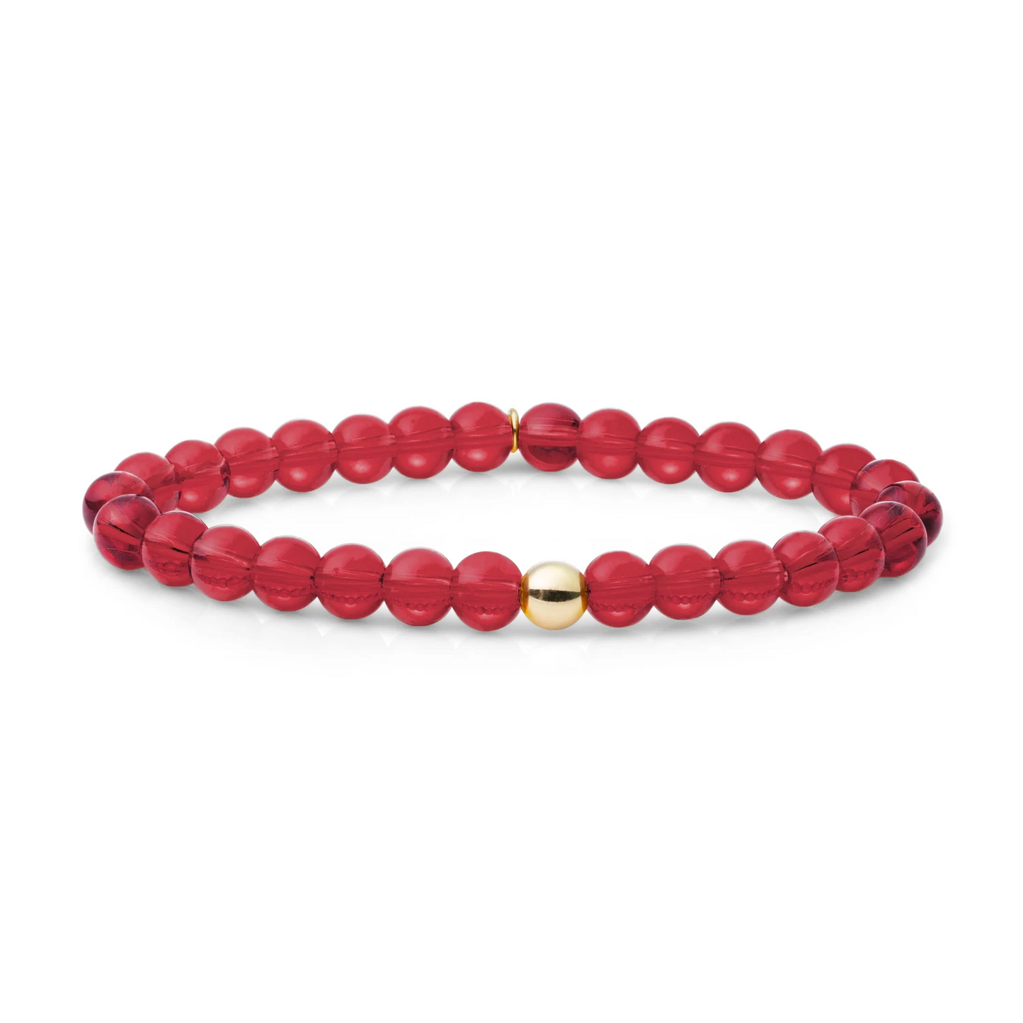 Bracelet | Fuchsia Quartz Saturn large - Gold - 6mm