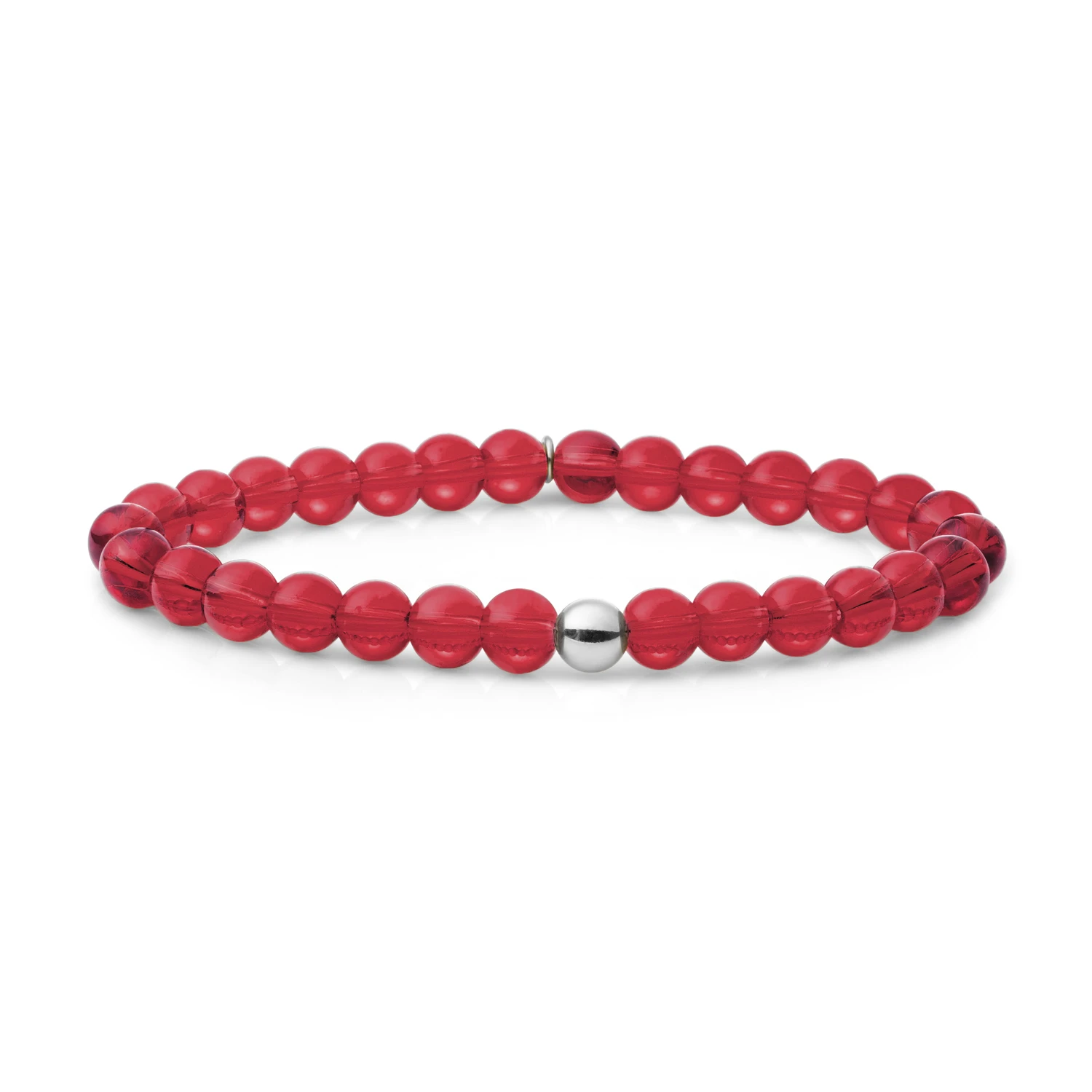 Bracelet | Fuchsia Quartz Saturn large - Silver - 6mm
