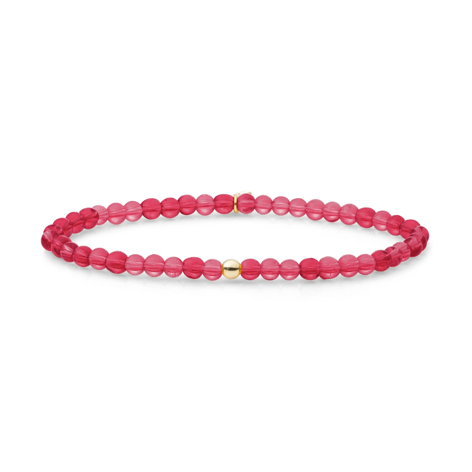 Bracelet | Fuchsia Quartz Saturn small - Gold - 4mm