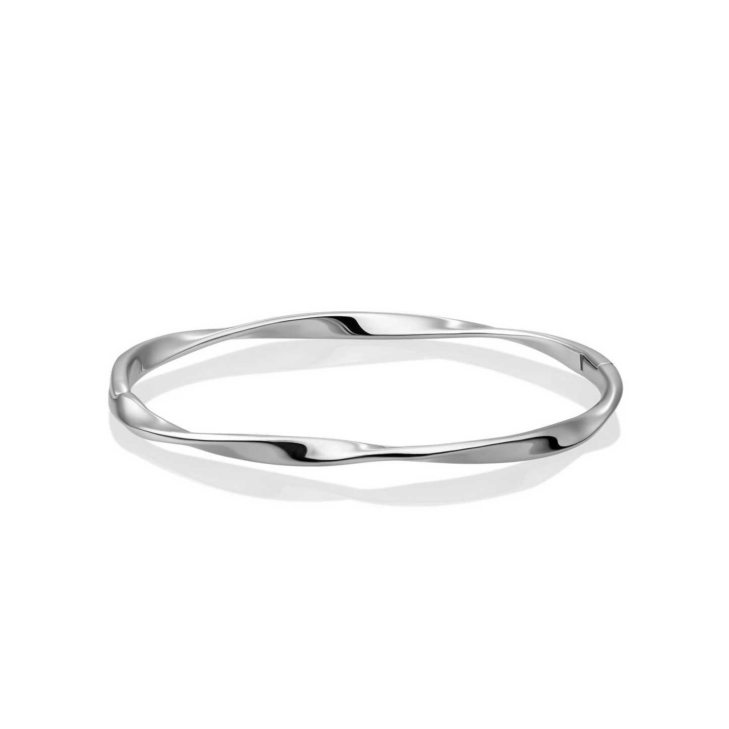 Bracelet | Fuse Bangle rhodium plated - silver - Large