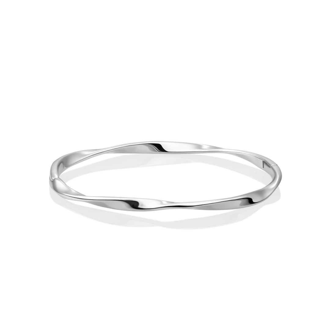 Bracelet | Fuse Bangle rhodium plated - silver - Small