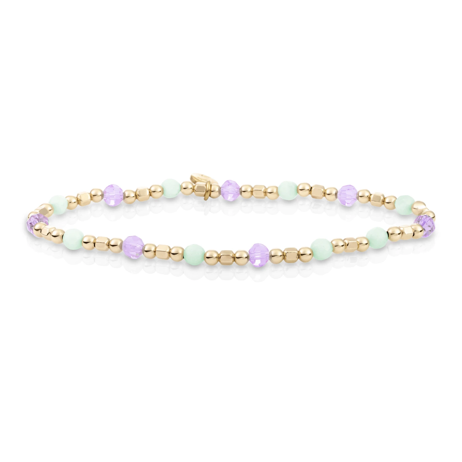 Bracelet | Gold - Amazonite & Violet Quartz - Edge Mix