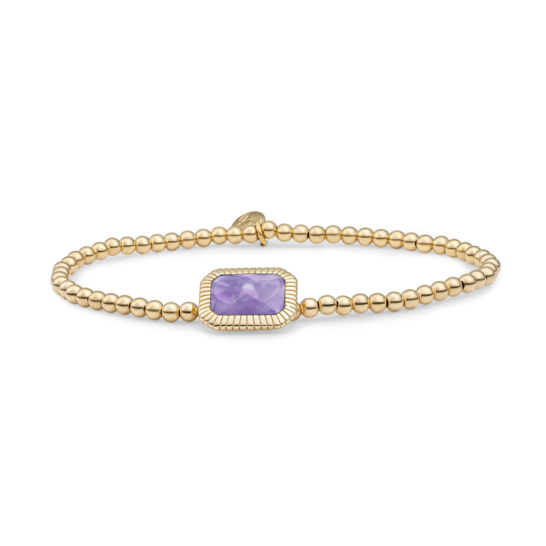 Bracelet | Gold - Amethyst Baguette
