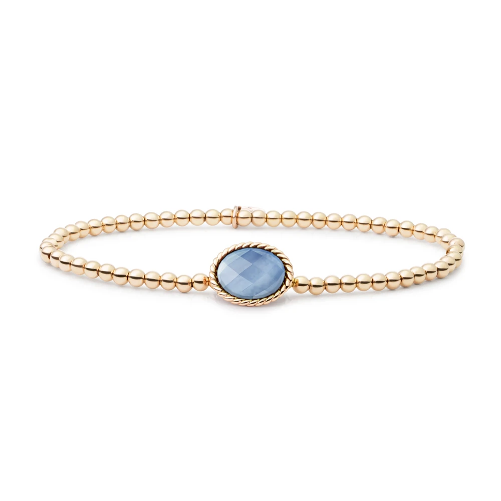 Bracelet | Gold - Blue Lace Agate Twist