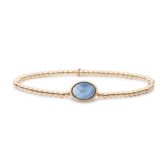 Bracelet | Gold - Blue Lace Agate Twist