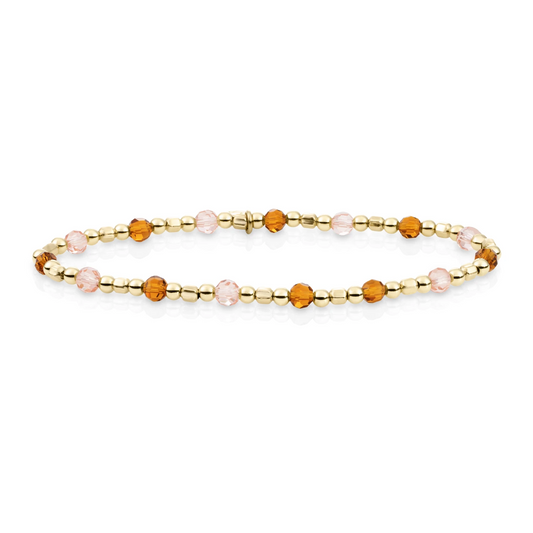 Bracelet | Gold - Citrine Quartz & Champagne Quartz - Edge Mix