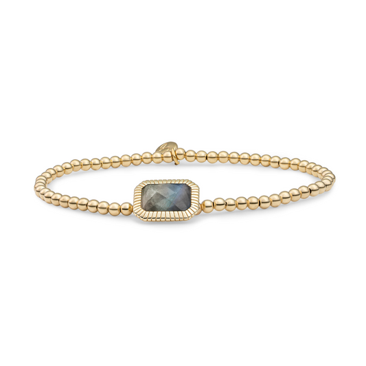 Bracelet | Gold - Labradorite Baguette