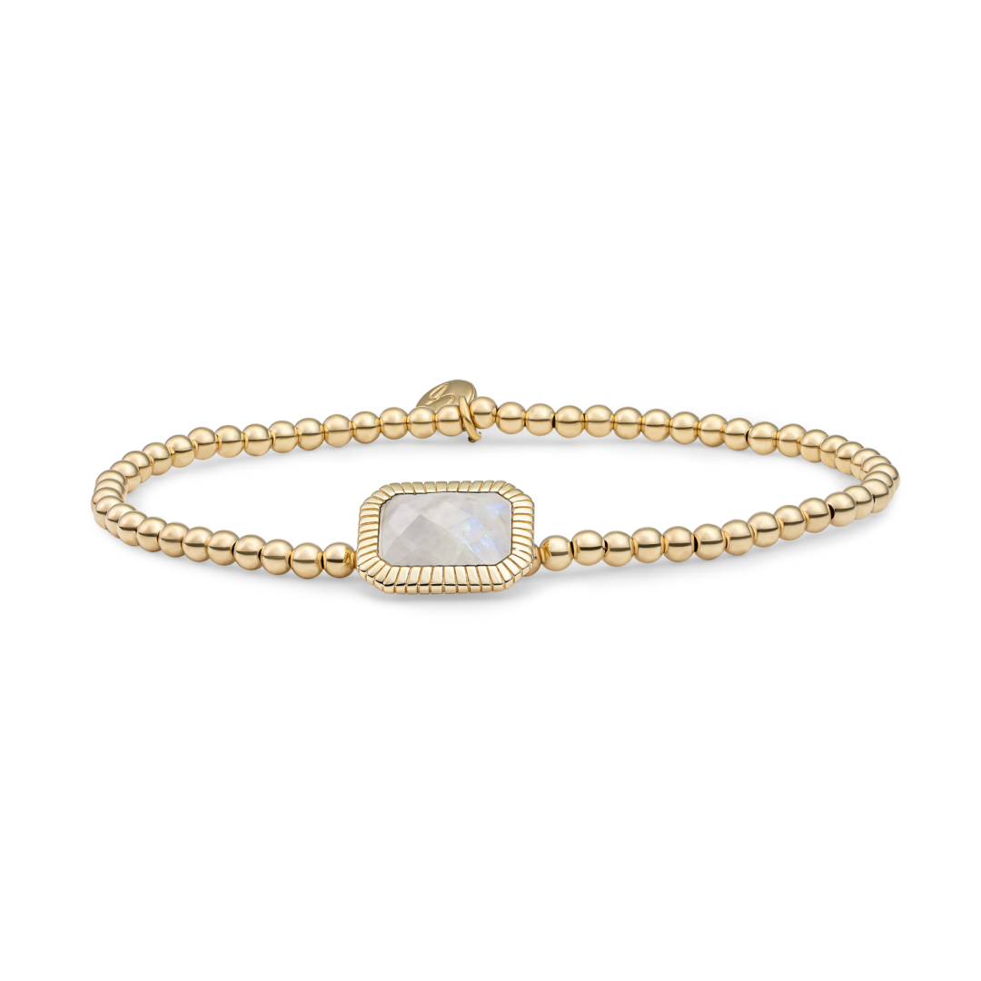 Bracelet | Gold - Moonstone Baguette
