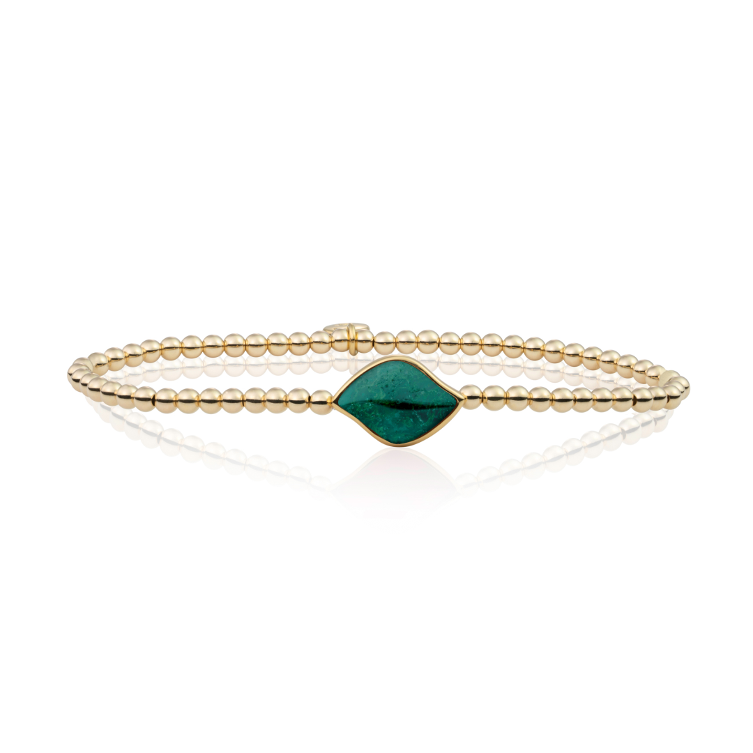 Bracelet | Gold - Moss Agate Blossom