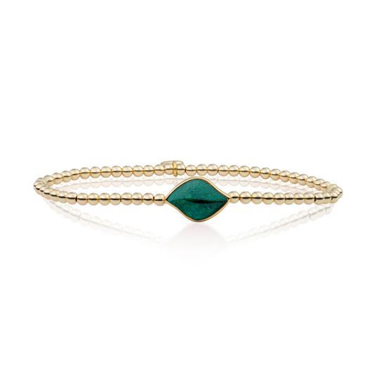 Bracelet | Gold - Moss Agate Blossom