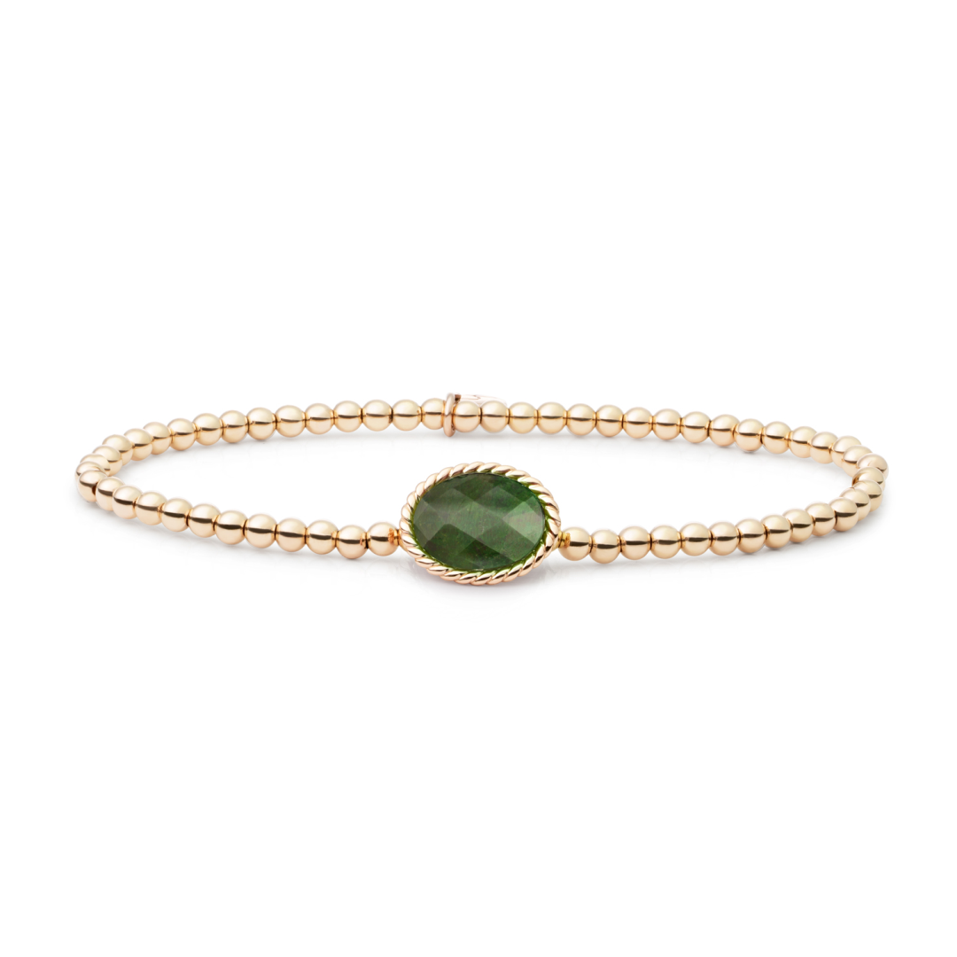 Bracelet | Gold - Moss Agate Twist