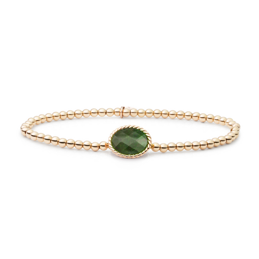 Bracelet | Gold - Moss Agate Twist