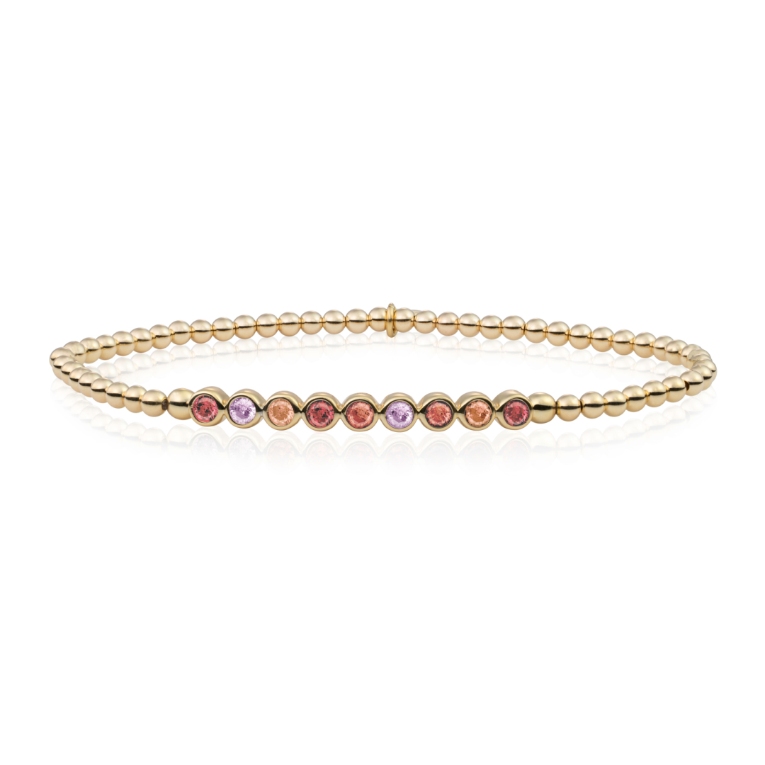 Bracelet - Gold - Red Flame CZ tube