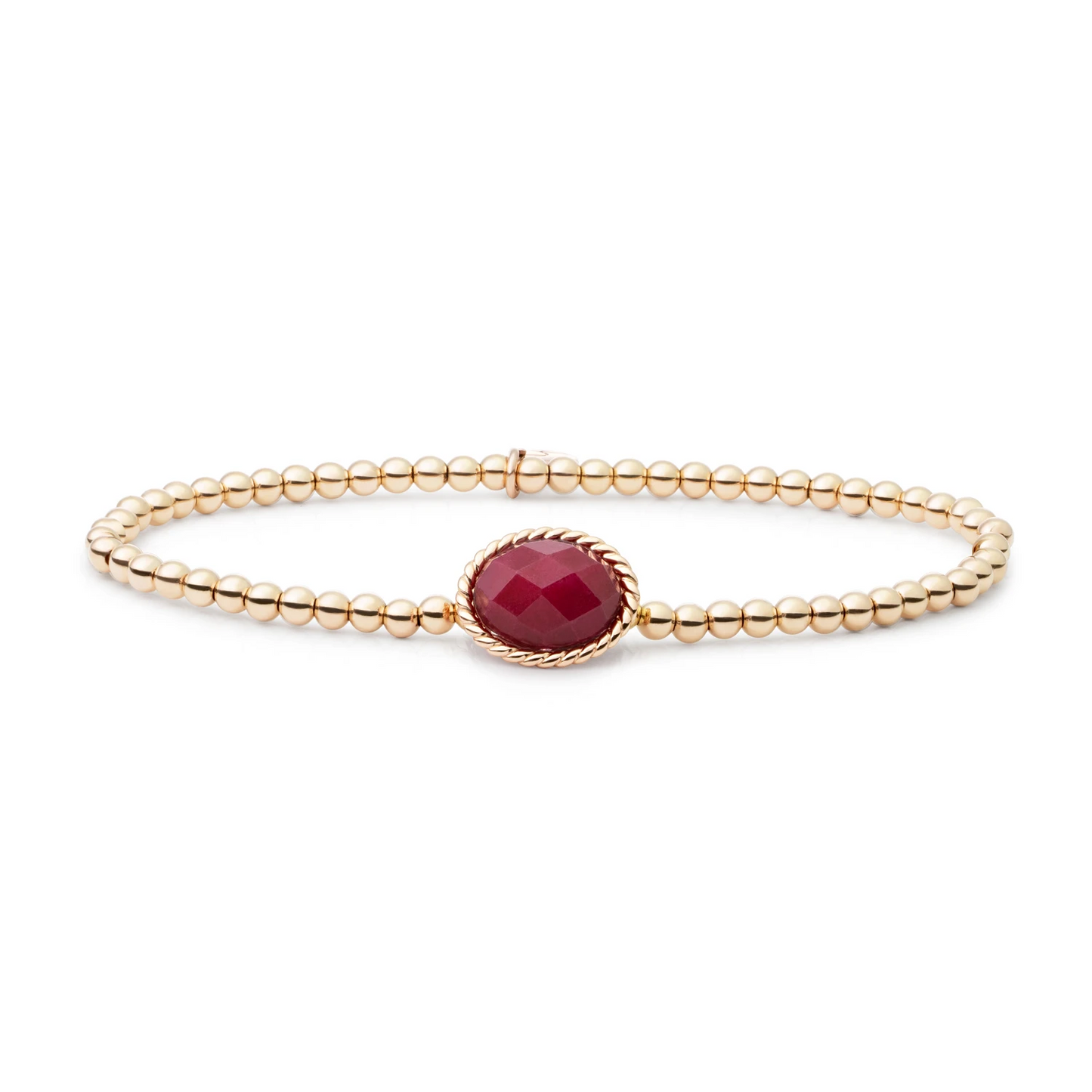 Bracelet | Gold - Red Jade Twist