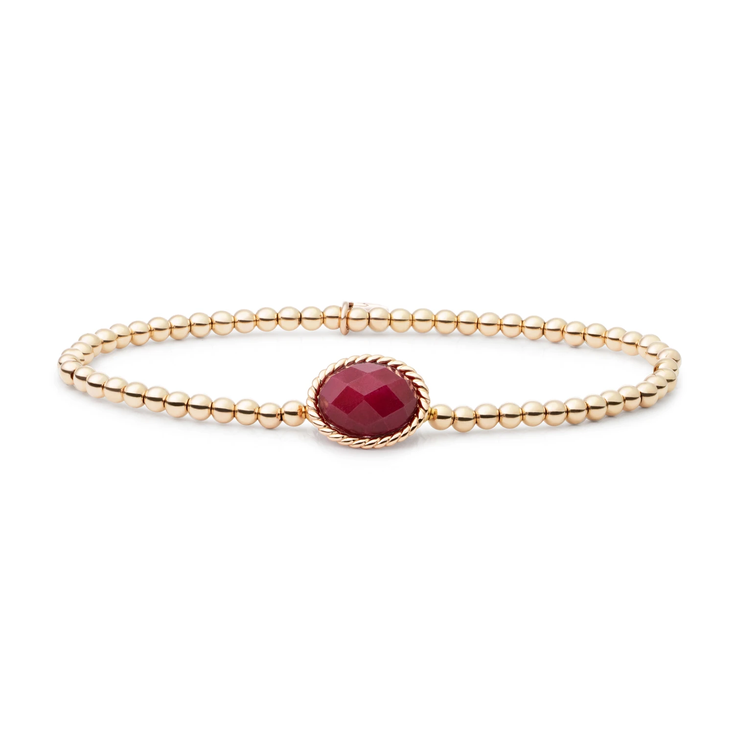 Bracelet | Gold - Red Jade Twist
