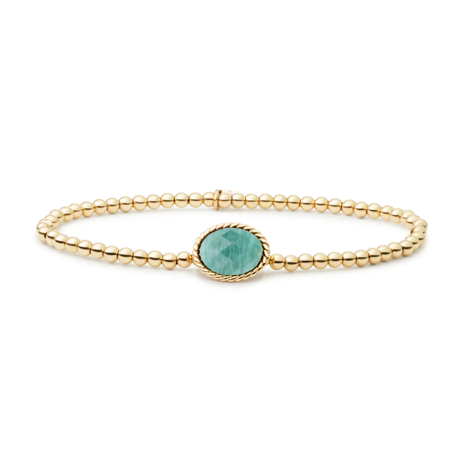 Bracelet | Gold - Rich Green Amazonite Twist
