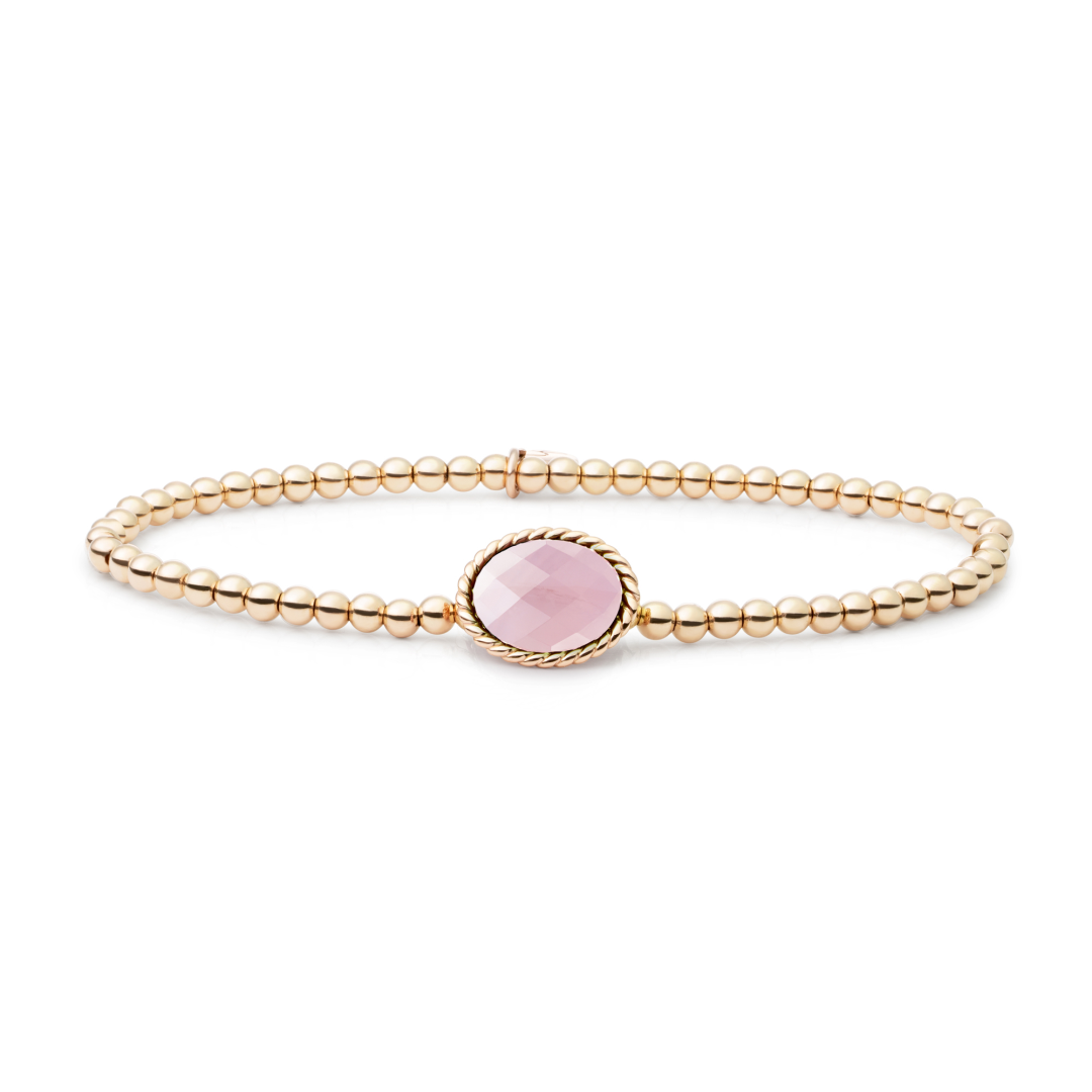 Bracelet | Gold - Rose Quartz Twist