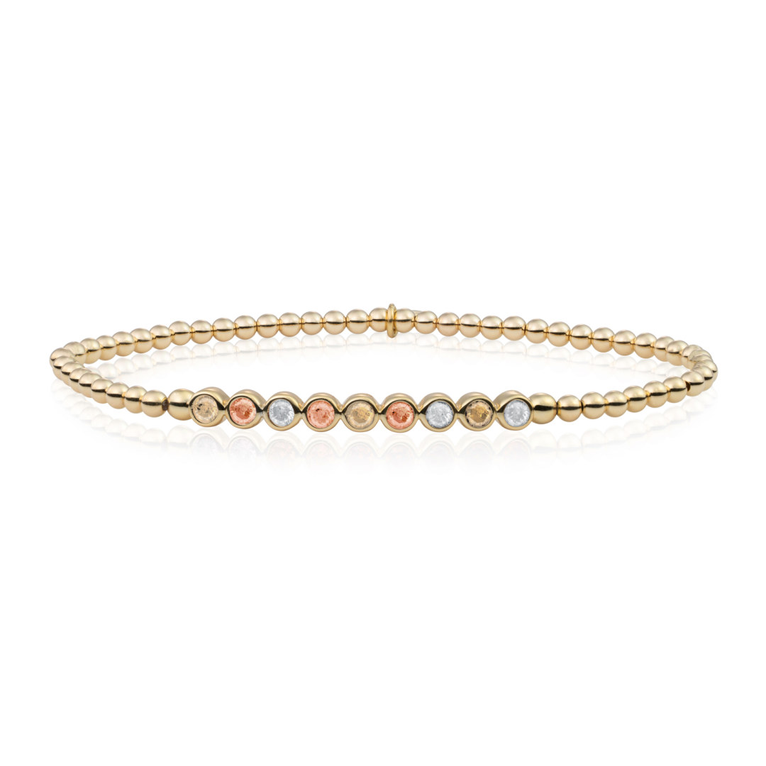 Bracelet - Gold - Yellow Flame CZ tube