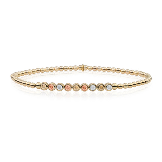 Bracelet - Gold - Yellow Flame CZ tube