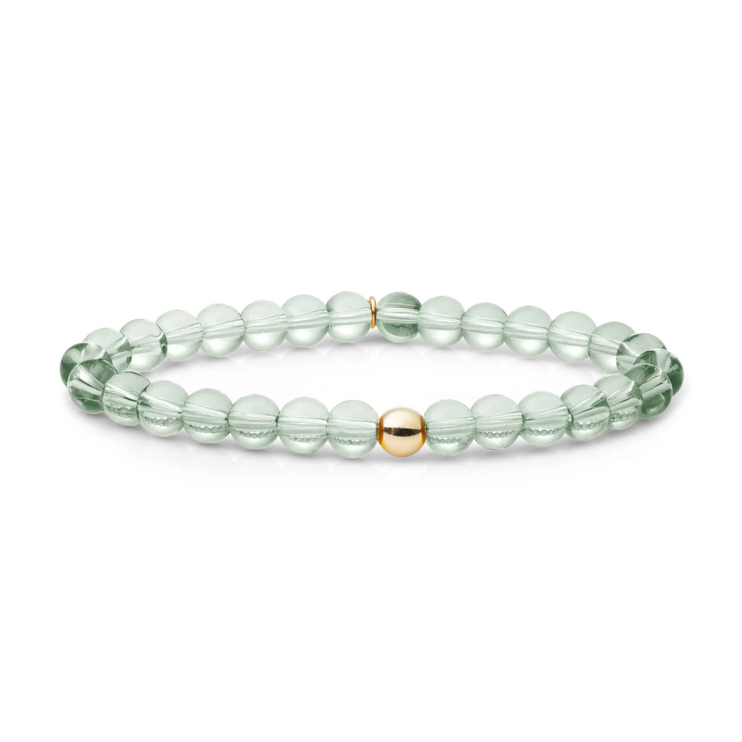 Bracelet | Green Amethyst Saturn large - Gold 6mm